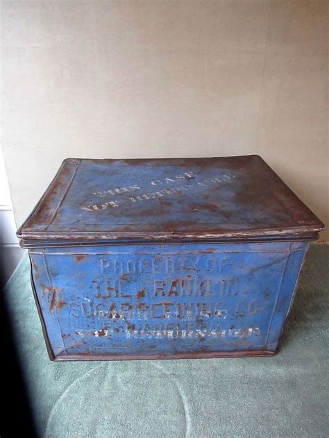 franklin sugar refinery blue metal box|Franklin Sugar Box .